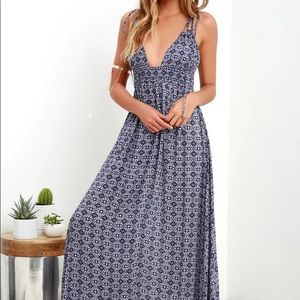Navy and White Lulu’s Maxi Dress